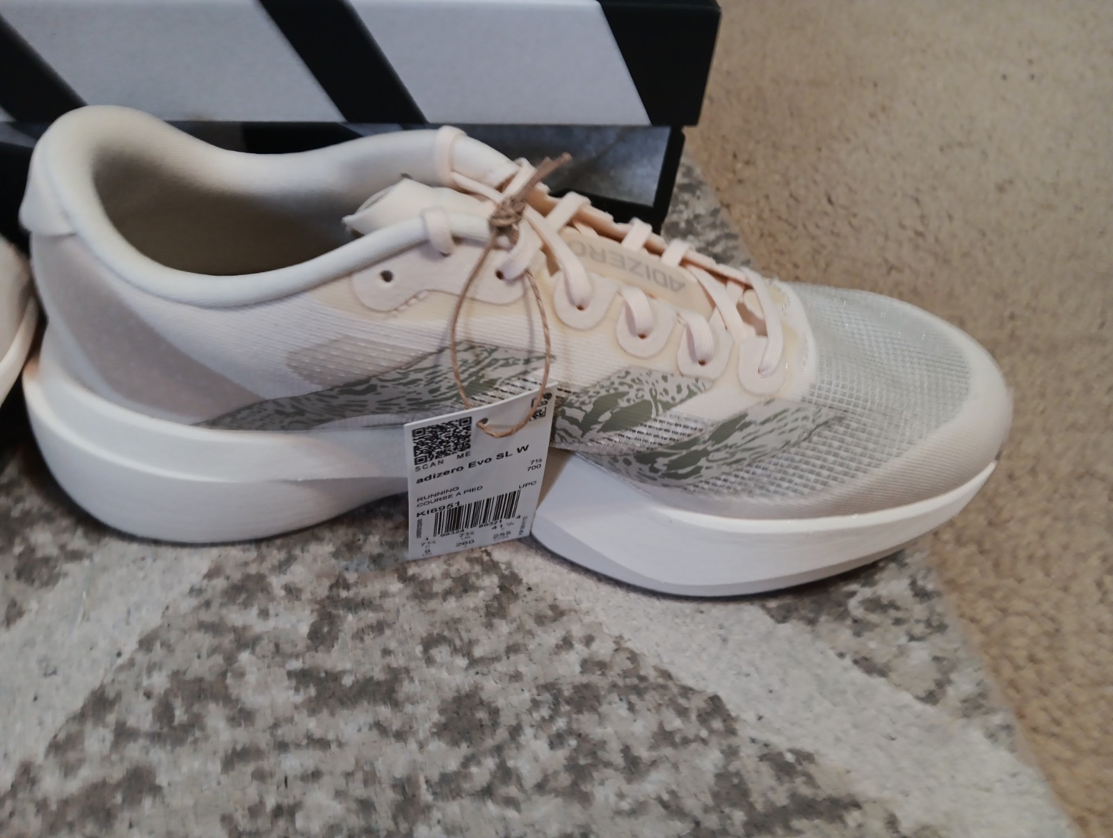 WOMEN’S ADIDAS ADIZERO EVO SL W RUNNING SHOES SIZE 9 NIB WONDER WHITE KI6951