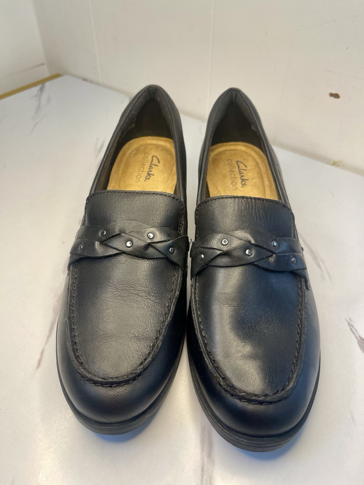 Clarks Charlten Echo Women’s Leather Loafers Comfortable Everyday Style Sz 9.5M