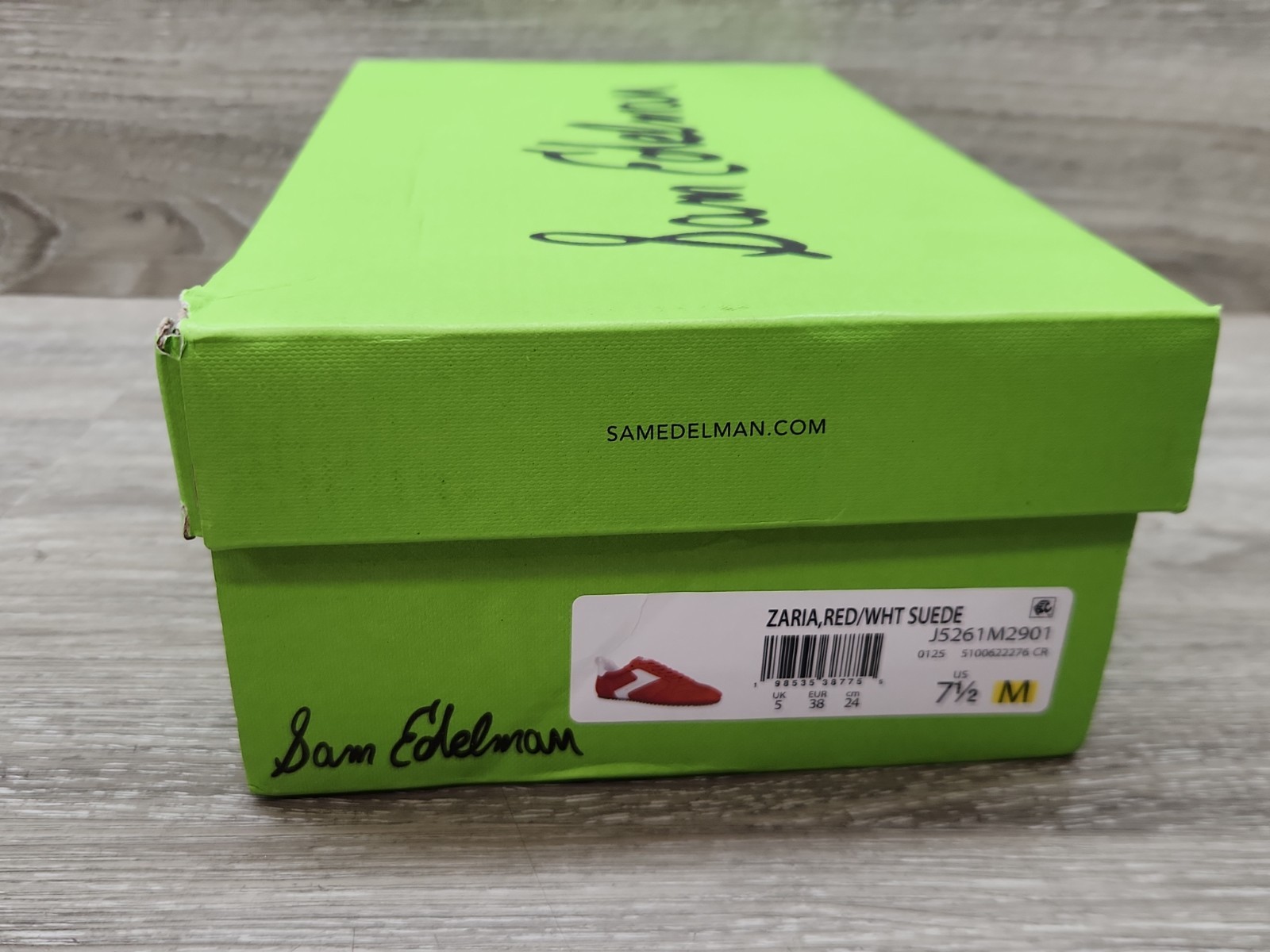 Sam Edelman Zaria Womens Fashion Sneakers Red/White SUEDE (US 7.5 )