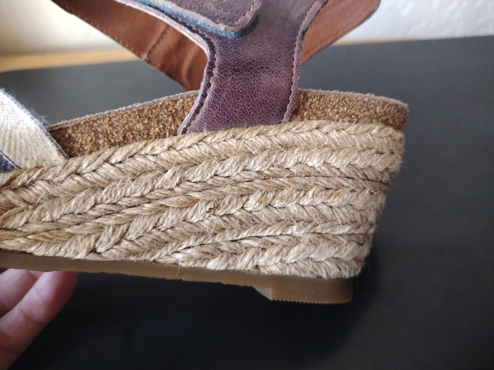 TAOS Hey Jute Women’s Size (7 – 7.5) EU 38. Espadrille Sandals Leather/Textile