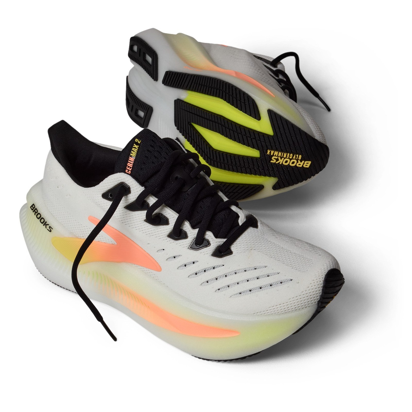 Brooks Glycerin Max 2 Road-Running Shoes – Women’s-White/Cyber Yellow/Night Life