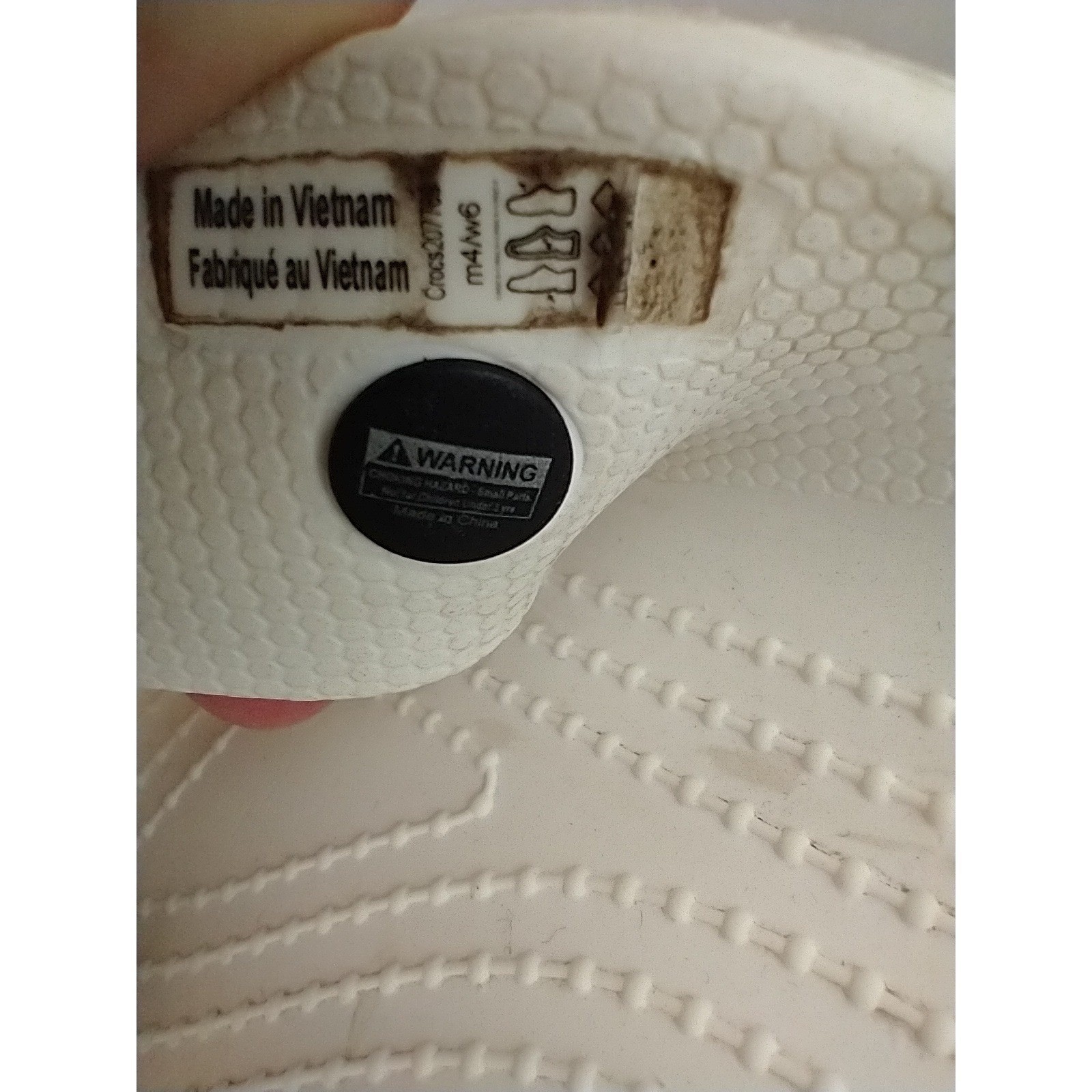 Crocs Classic Sandal Silver Glitter White Two Strap Slide Mens 4 Womens 6