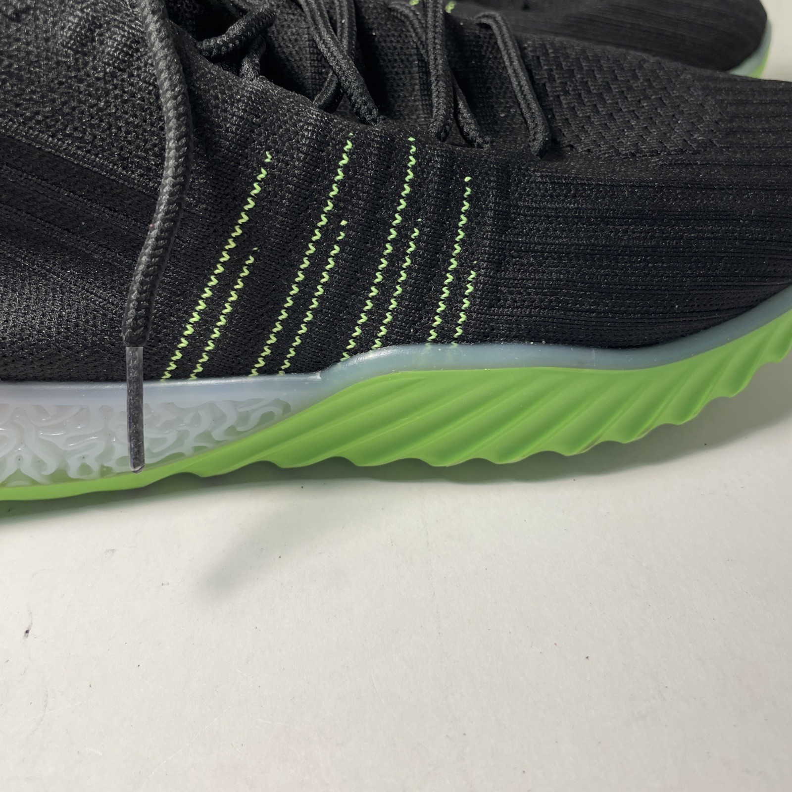 DANSKIN POSITIVE LOAFER SHOES SLIP-ON KNIT SNEAKERS BLACK LIME GREEN 9