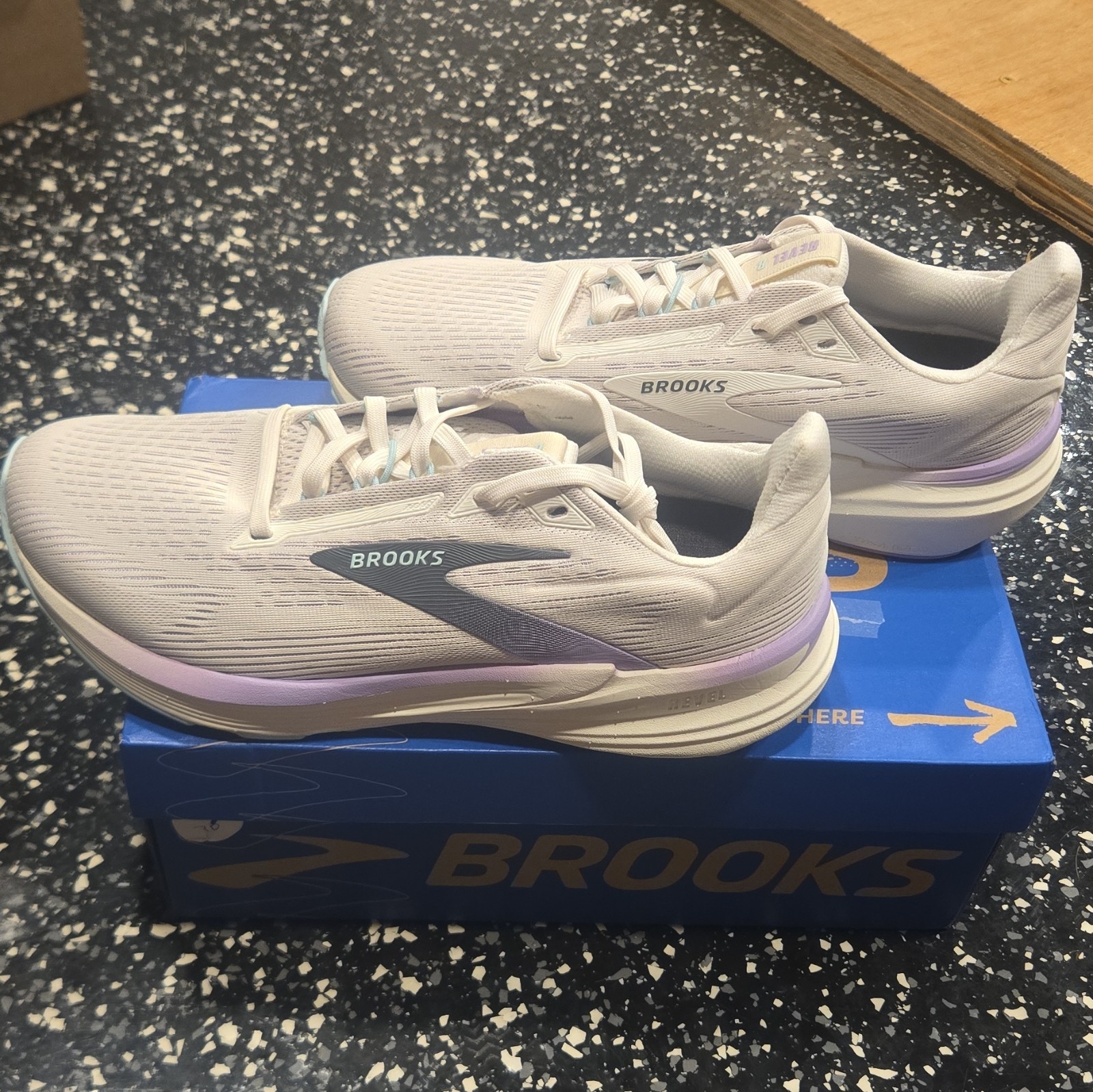 Brooks Revel 8 Women’s Low Top Lace-Up Running Sneakers White/Purple