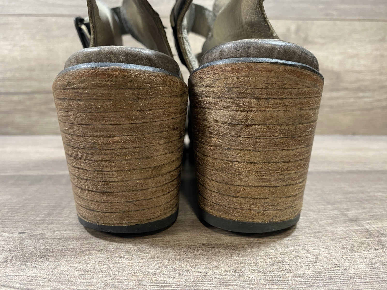 Freebird Steven Quail Gladiator Brown Gray Leather Boot Sandals Womens Size 9