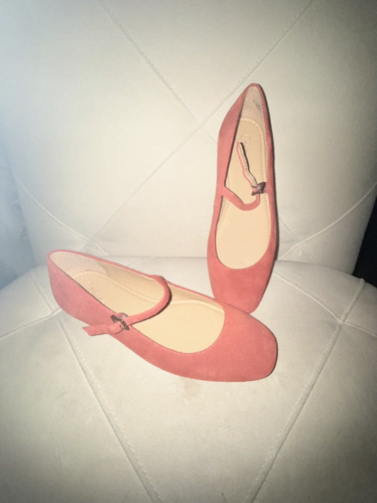 Crown Vintage Sillani Mary Jane Suede Ballet Slipper Shoes Size 8.5 M Flat Women