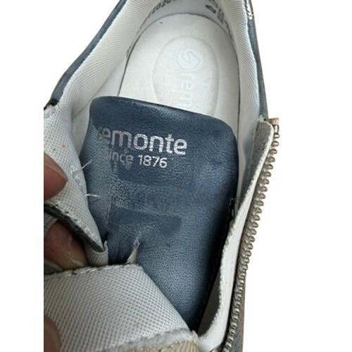 «Remonte» Paris Leather Side Zip Perforated Fashion Sneakers Blue Sz 39(7) Prep