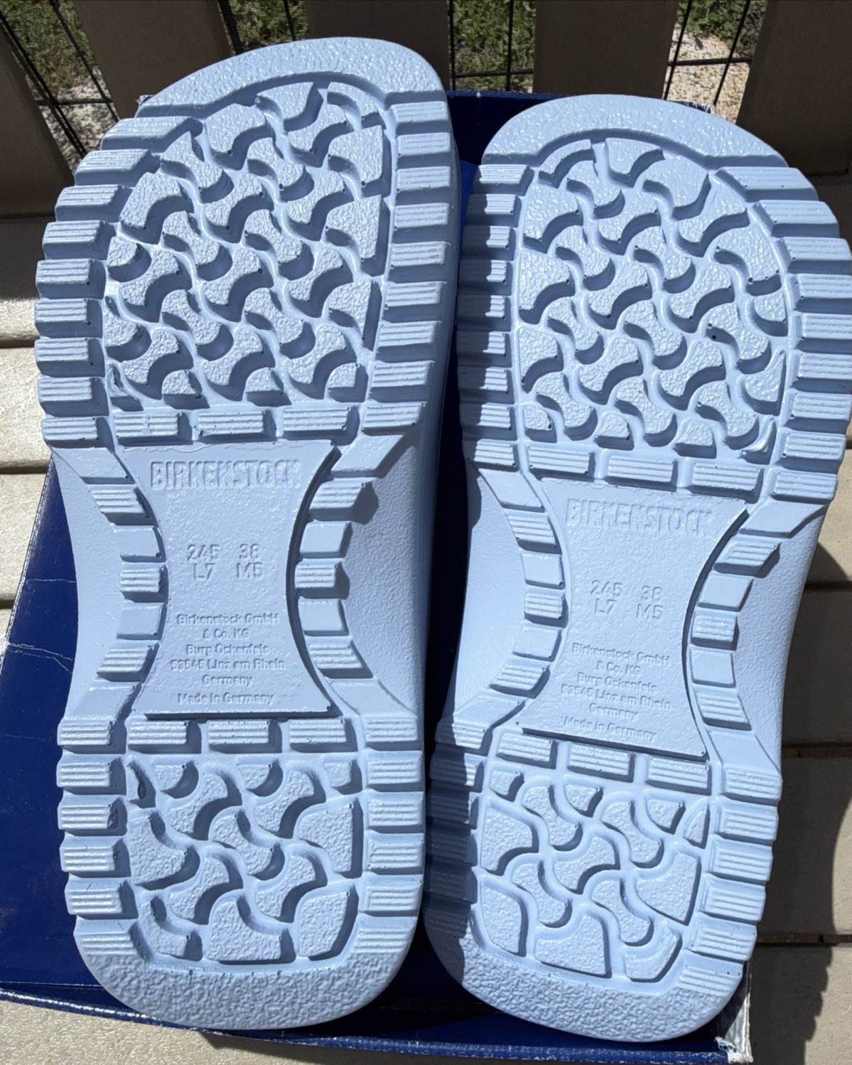 NWOB Birkenstock Super Birki Dusty Blue Shearling fur lining EU 38 US 7-8