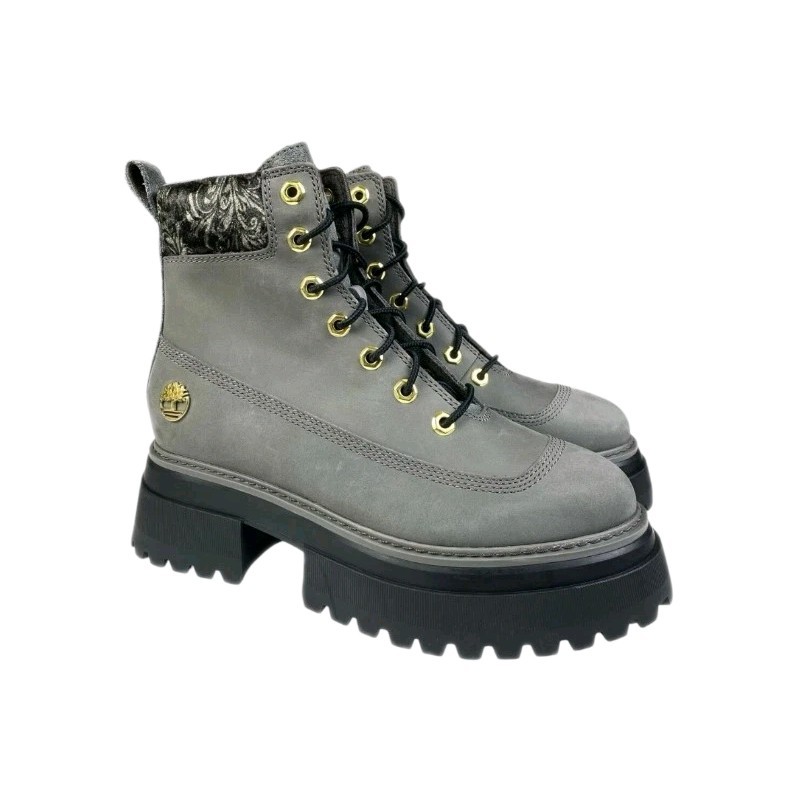 Timberland Sky 6 Inch Women Size 8.5 Rebotl Gray Clunky Lace Up Boots New,