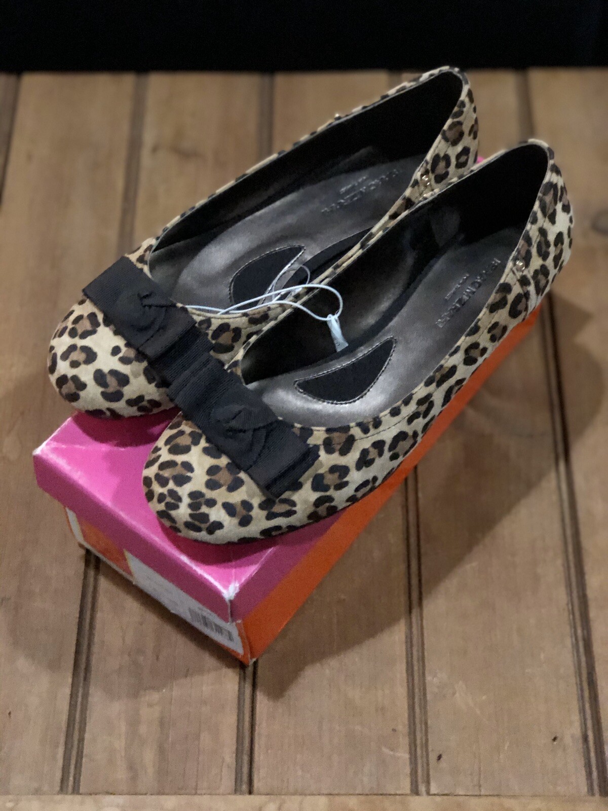 NIB ISAAC MIZRAHI for Target Cheetah Print Bow Accent Ballet Flats Valentina 8