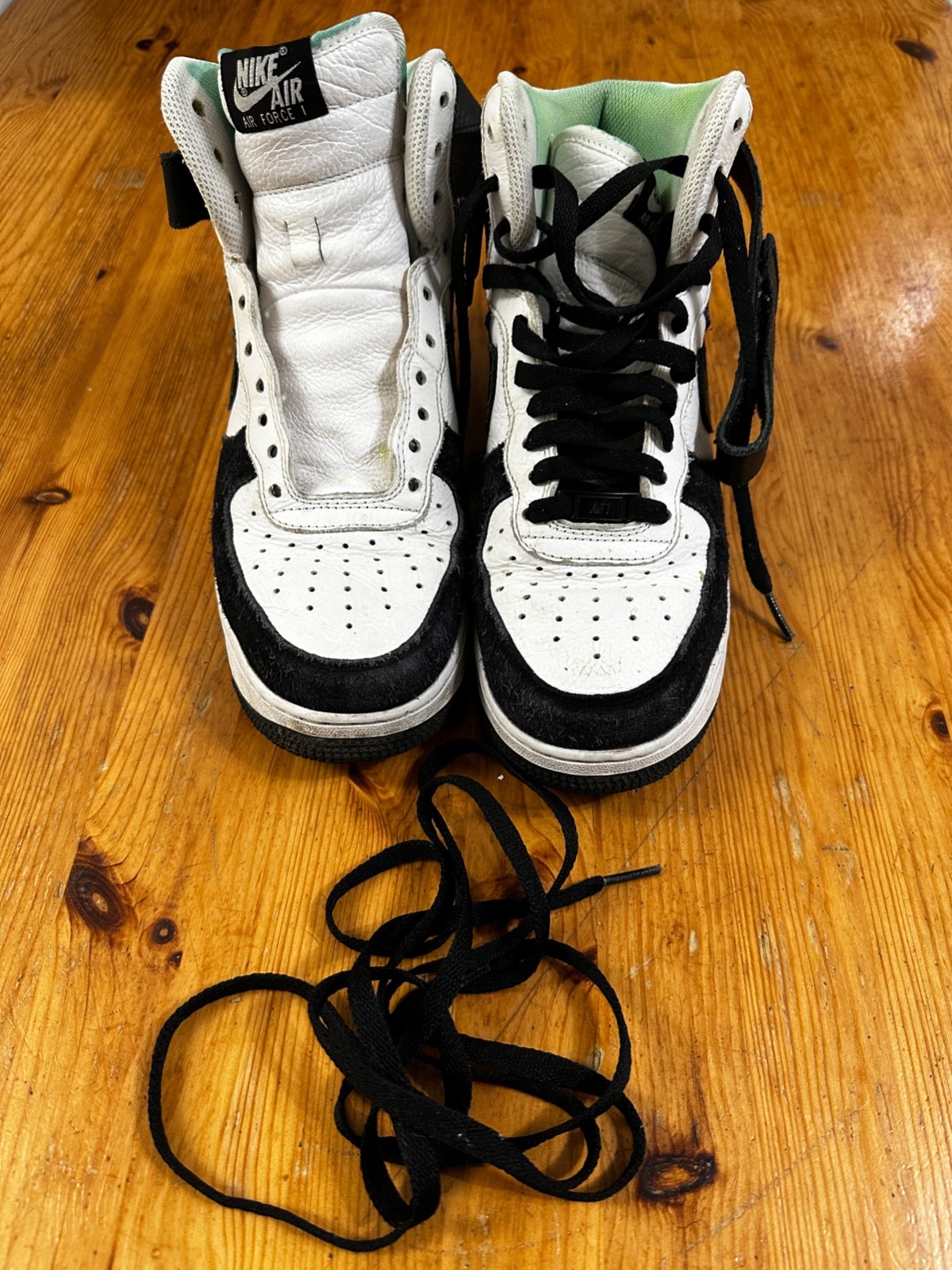 Nike Sneakers Air Force 1 High Retro Black White Leather US 8.5 DN4161-991