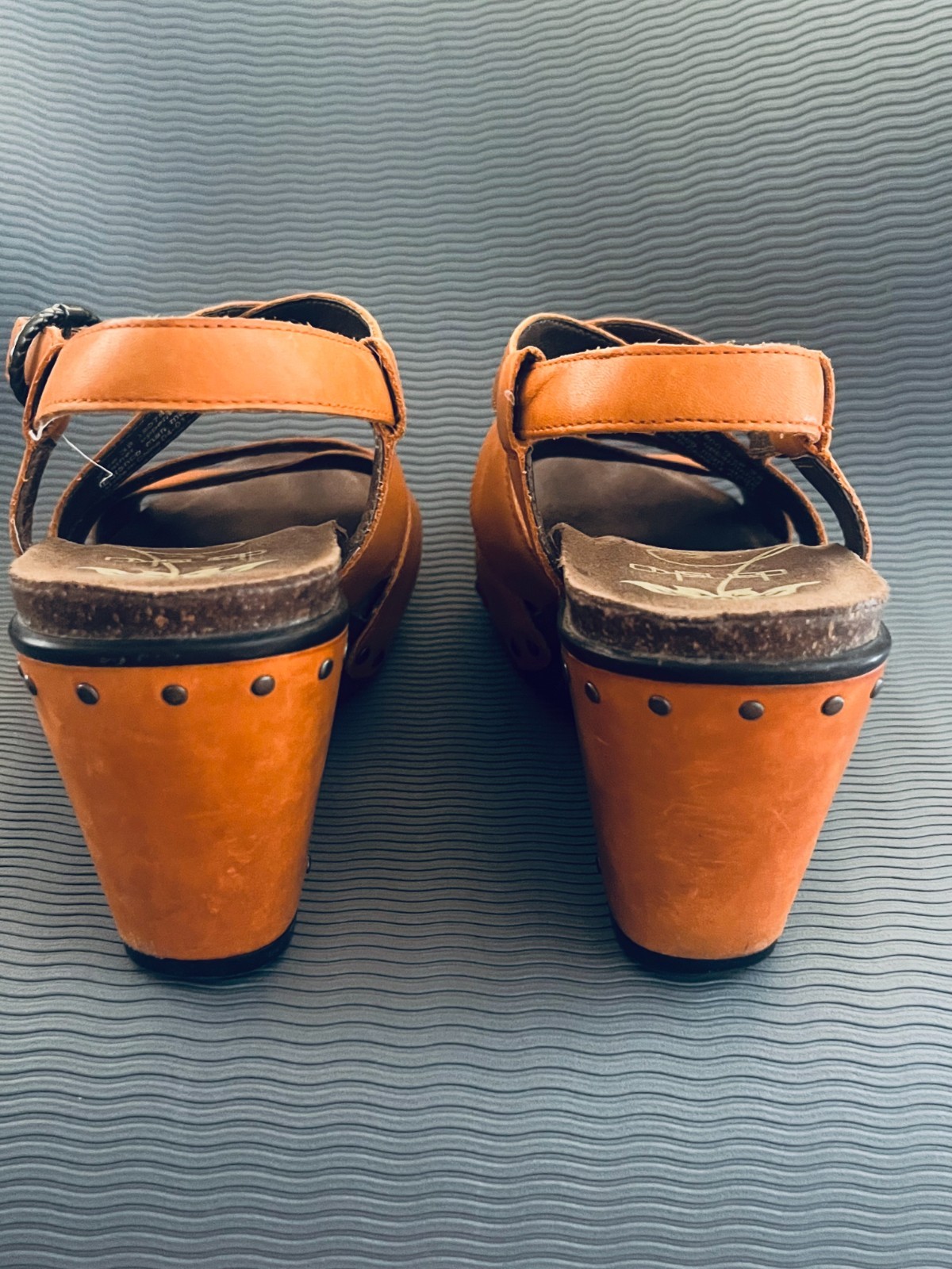 Dansko 1907847800 Frida Sandal Orange Strappy Open Toe Wedge Sandals Sz 38