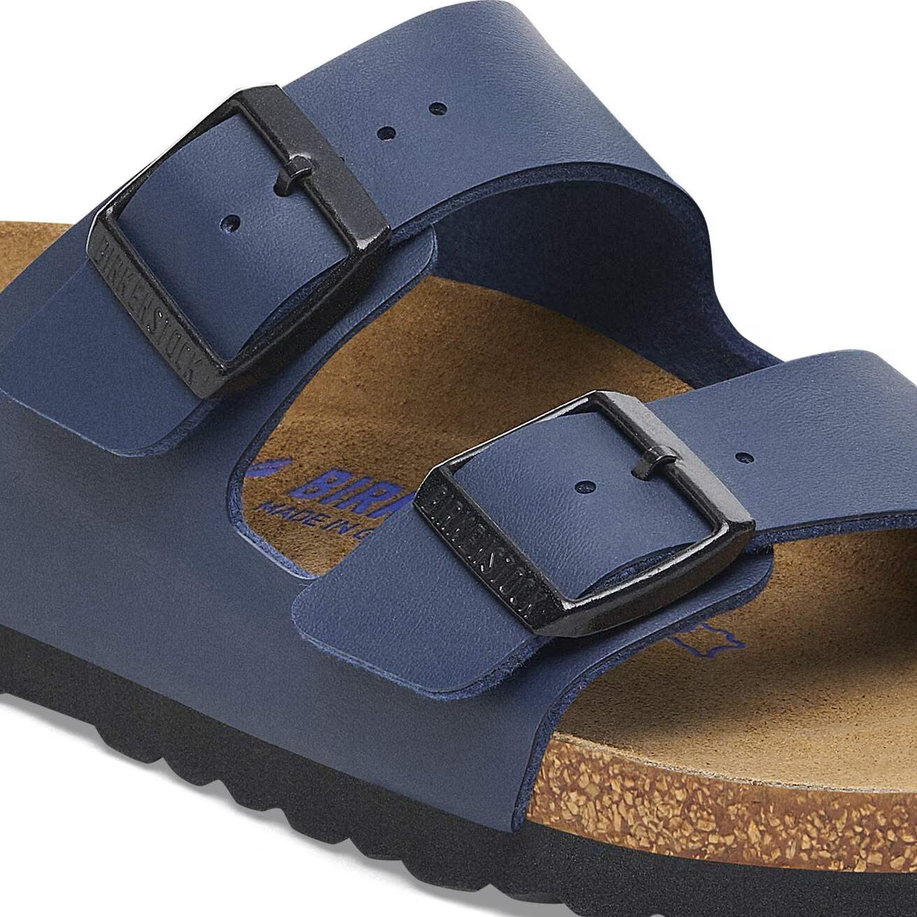 Birkenstock Arizona Soft Footbed Birko-Flor Sandals Black Stone Blue EU 37-45