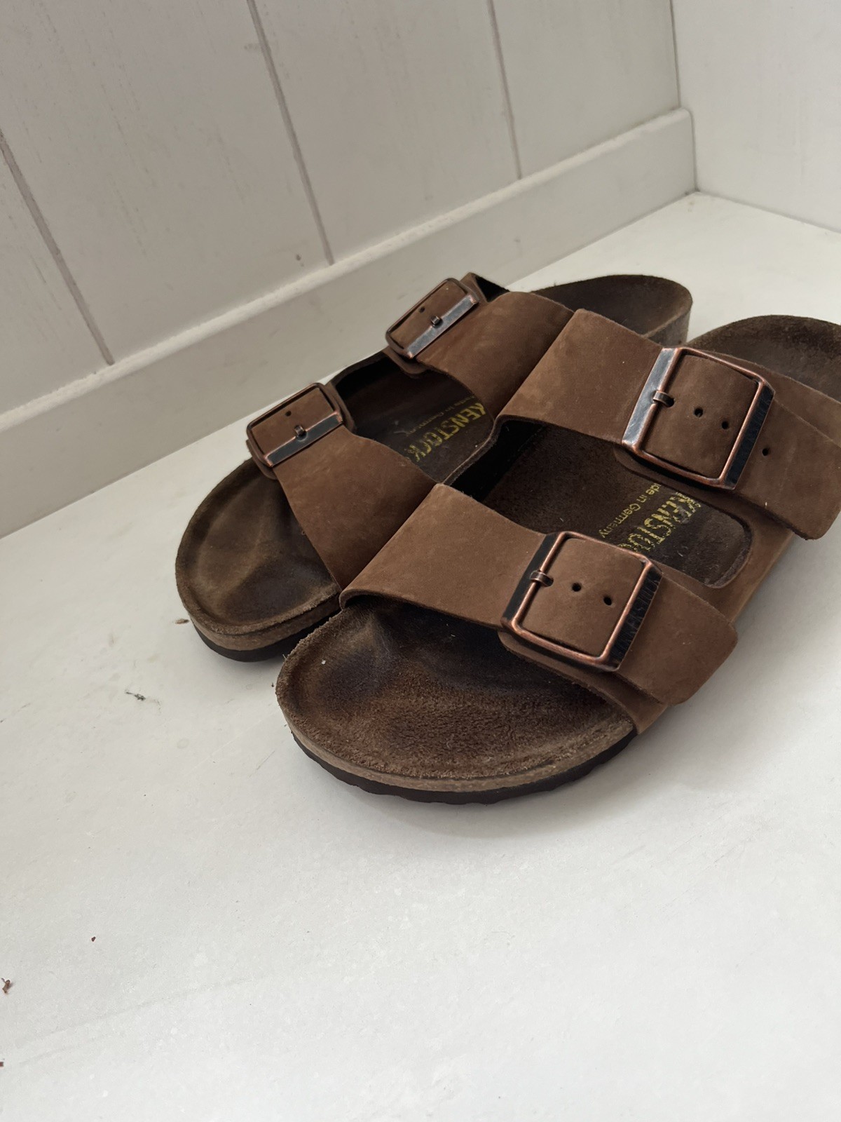 Birkenstock Arizona Nubuck Leather Mocha Brown EU 37 US W6