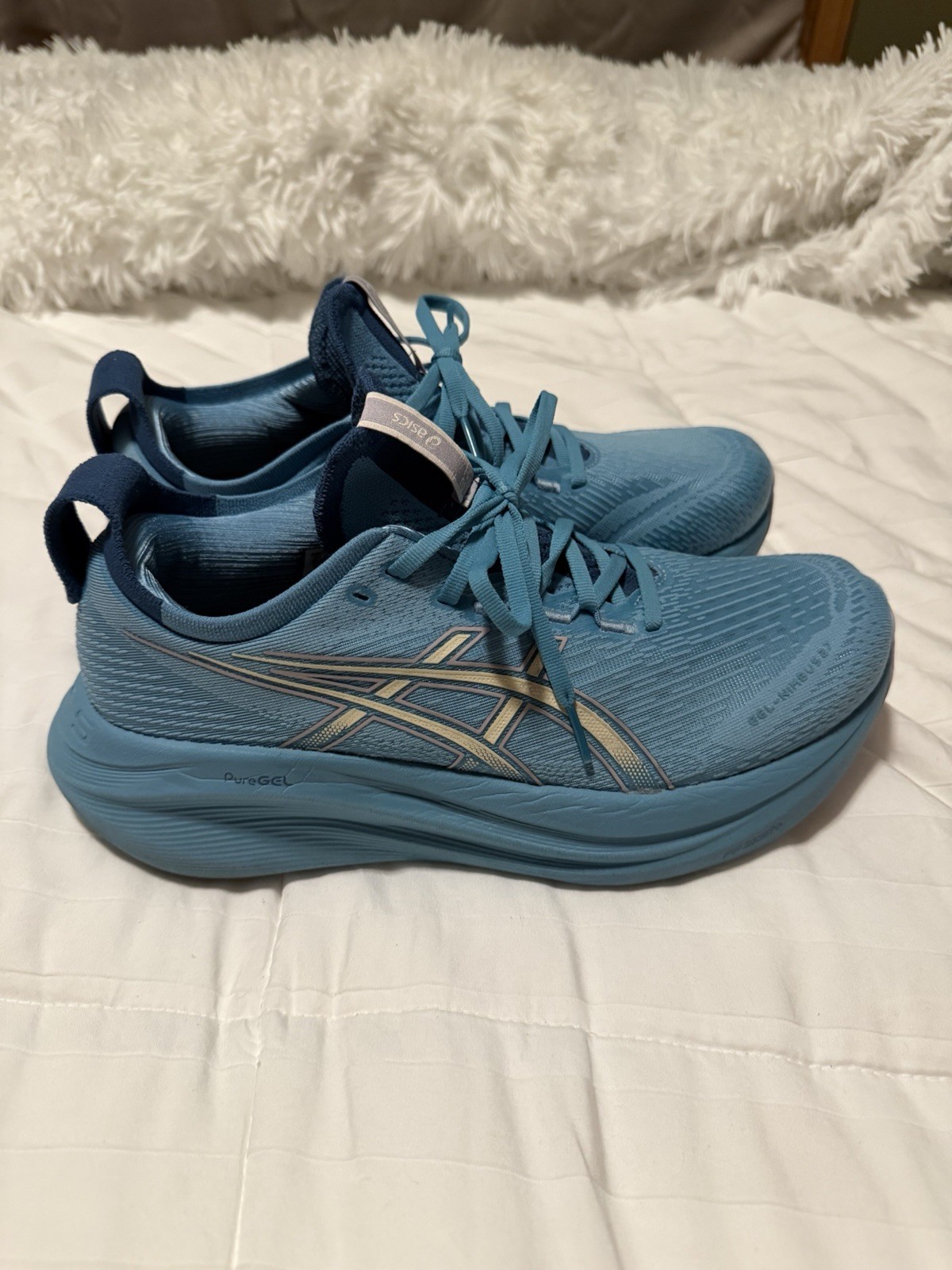 ASICS Gel Nimbus 27 Stillwater Cream Women’s Running Shoes Size 10