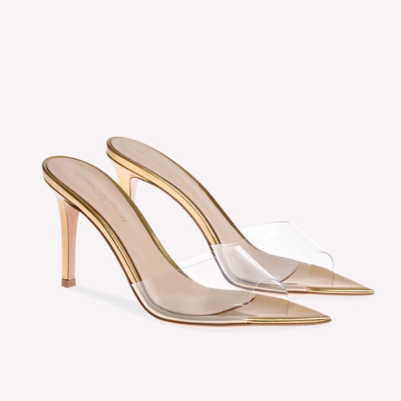 Women’s Open Pointed Toe Mules Slides Clear Party Evening Sandals Shoes Slippers