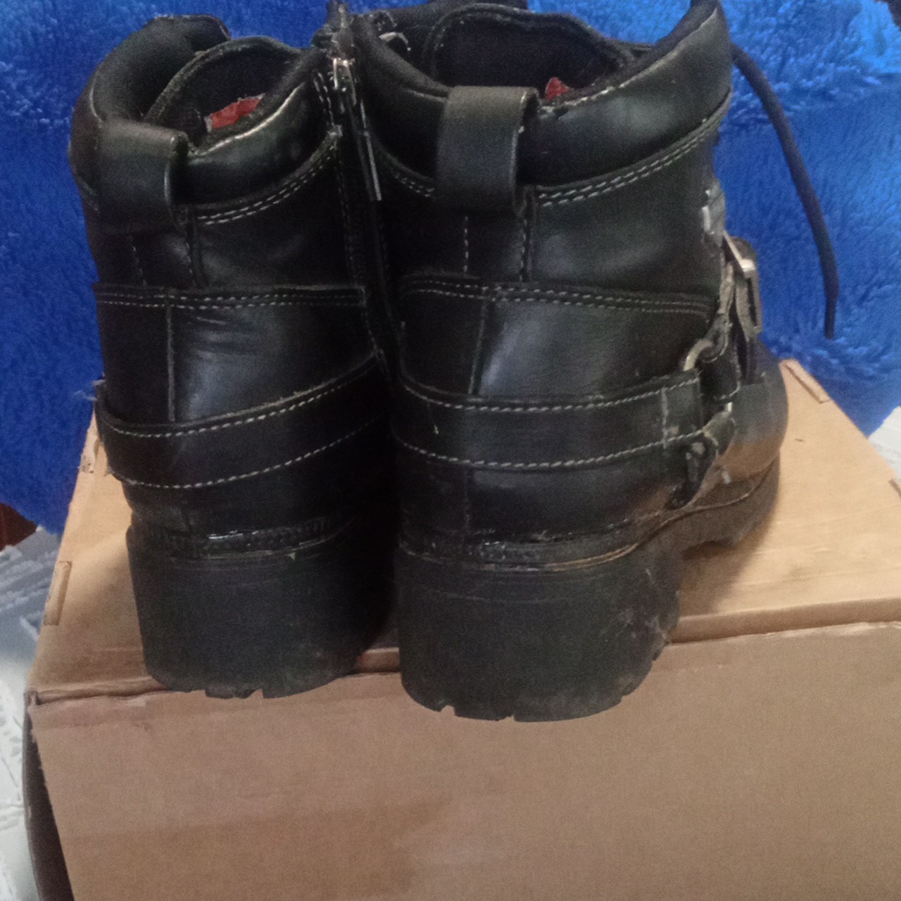 Women’s Harley-Davidson Black Leather Boots Size 11 (Well Loved)