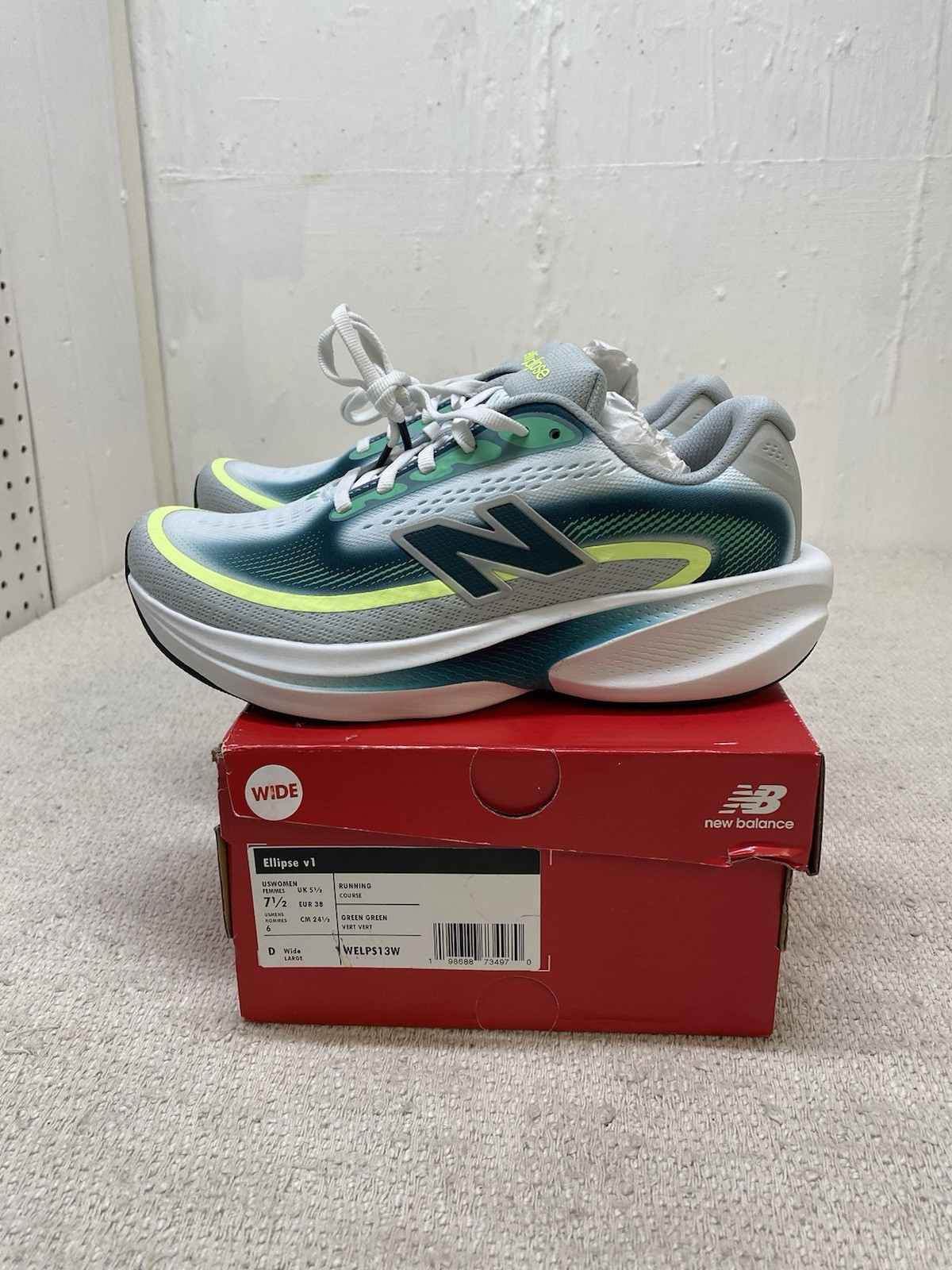 New Balance Fresh Foam X Ellipse V1 Women’s Size 7.5 Wide Deep End/Medusa Green