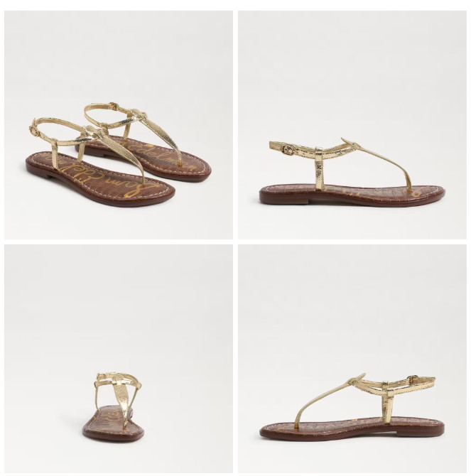 Sam Edelman Gigi Ambergold Leather Ankle Strap Sandal Womens US sizes 6-10/NIB