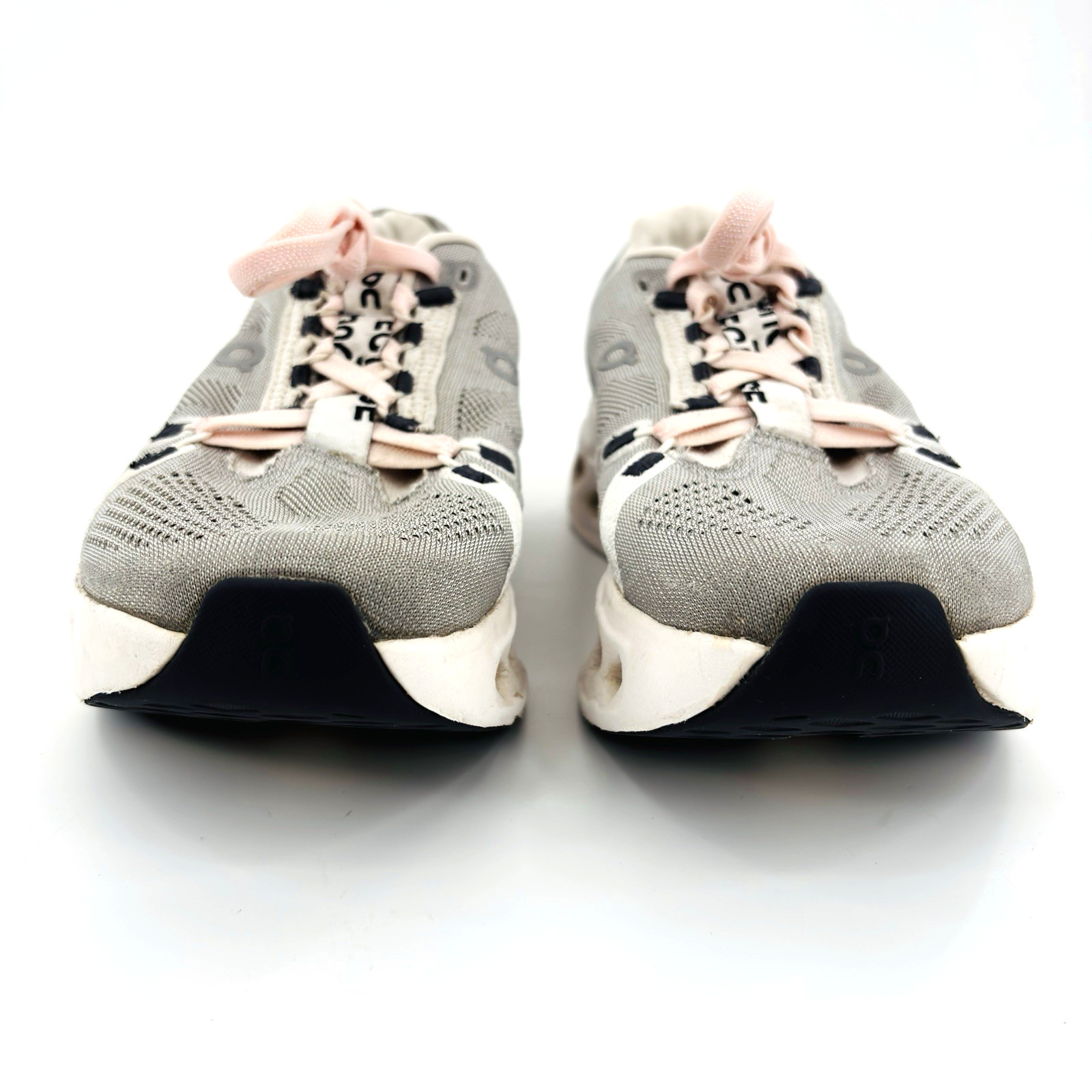 Womens 8 On Coud Eclipse Alloy Grey White Textile Trainers 6mm Drop Running Shoe