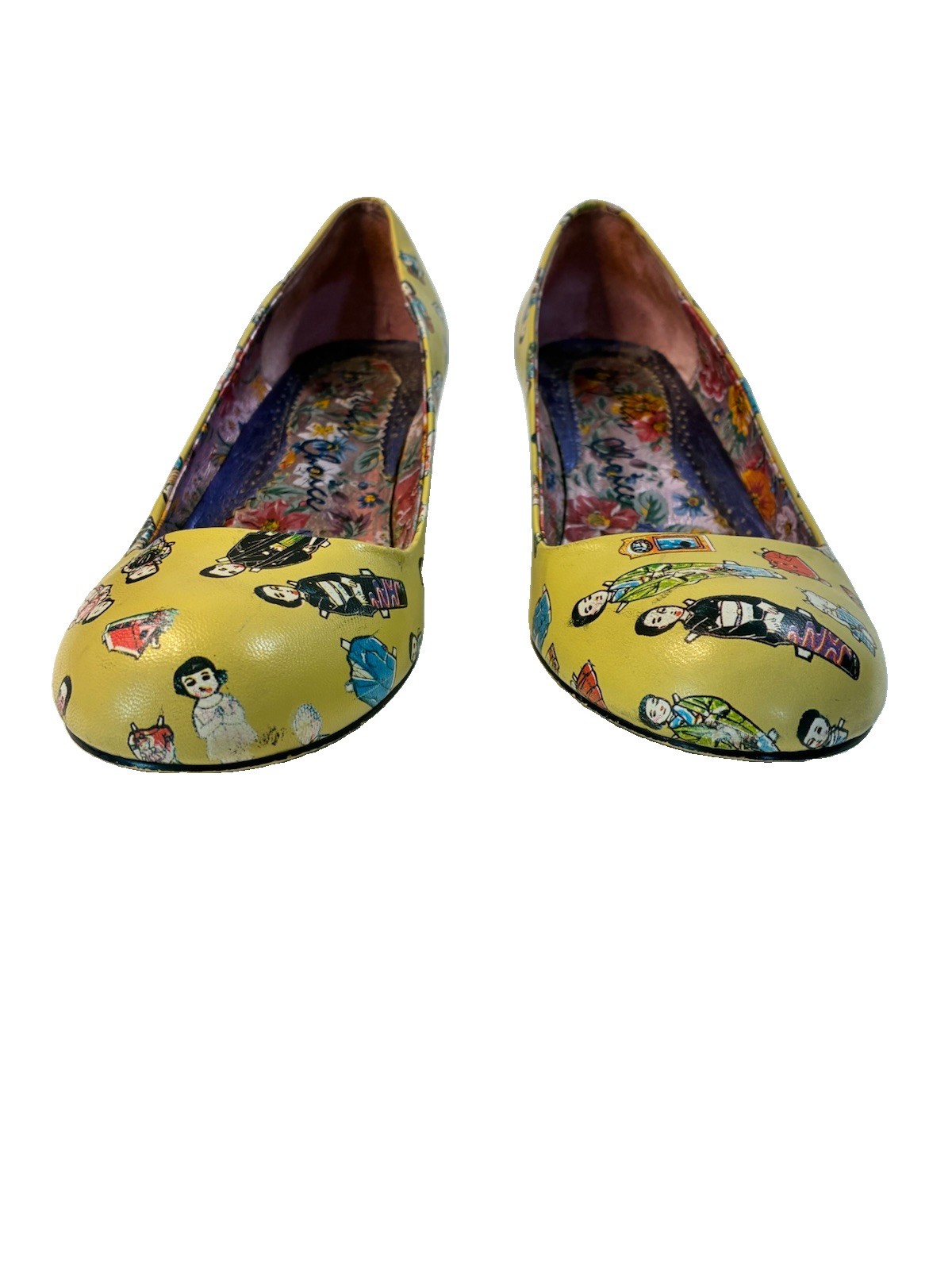 Irregular Choice 40.5 Women’s Leather Novelty Round Toe Kitten Heel Pumps 9.5