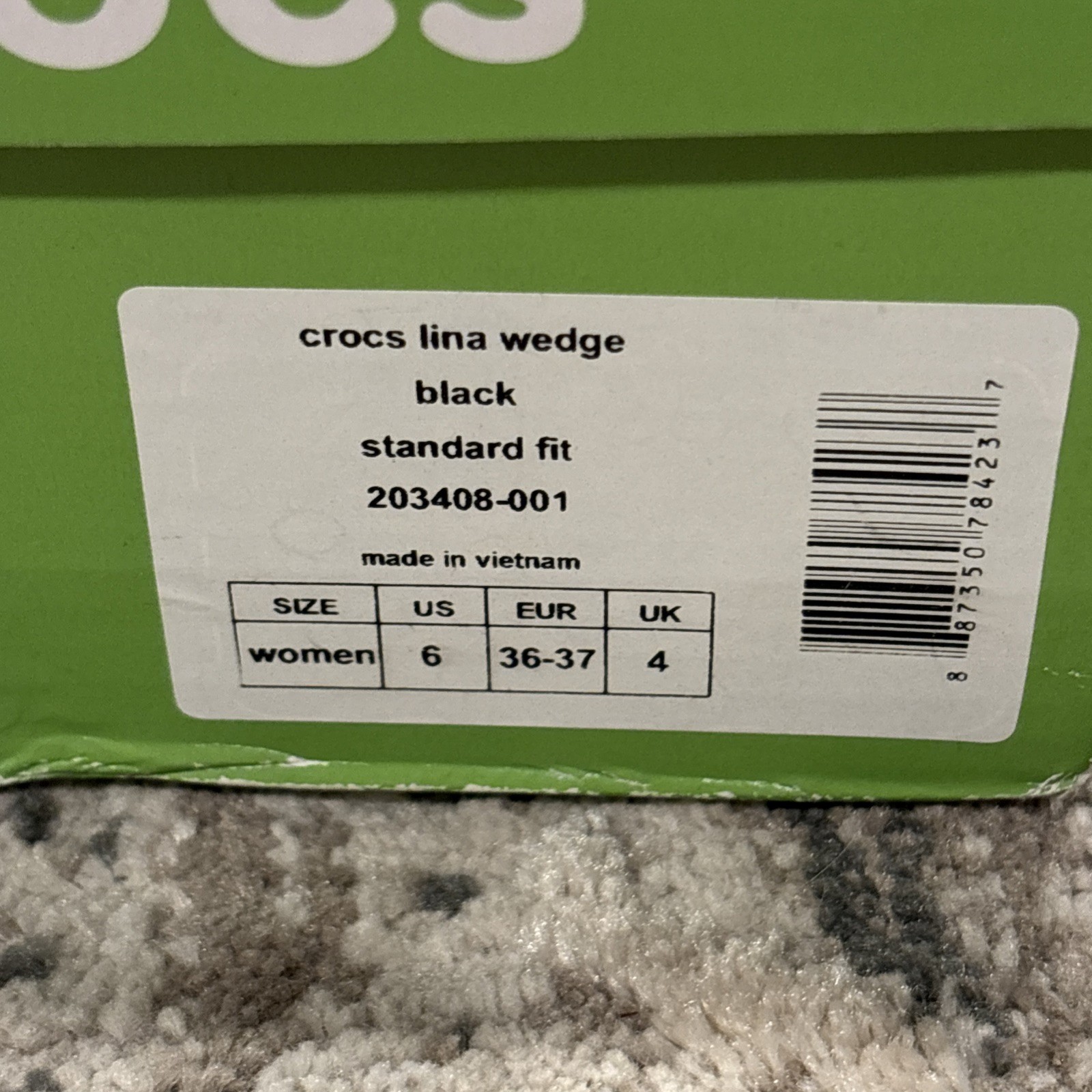Crocs Lina Wedge Black Women’s Size 6 Standard Fit w/ Box Great Cond