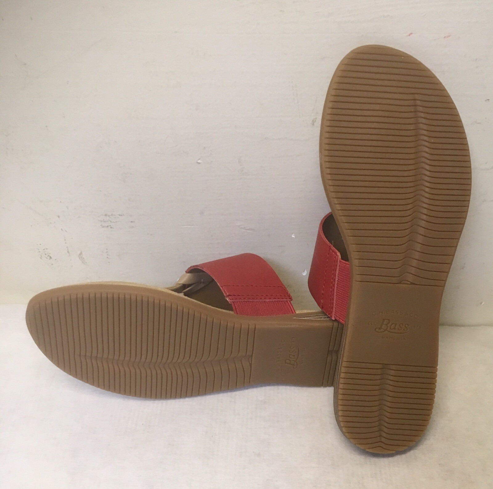 G.H. Bass Robin Red Sandal Leather Upper Suede Like Sock Lining Size 6M
