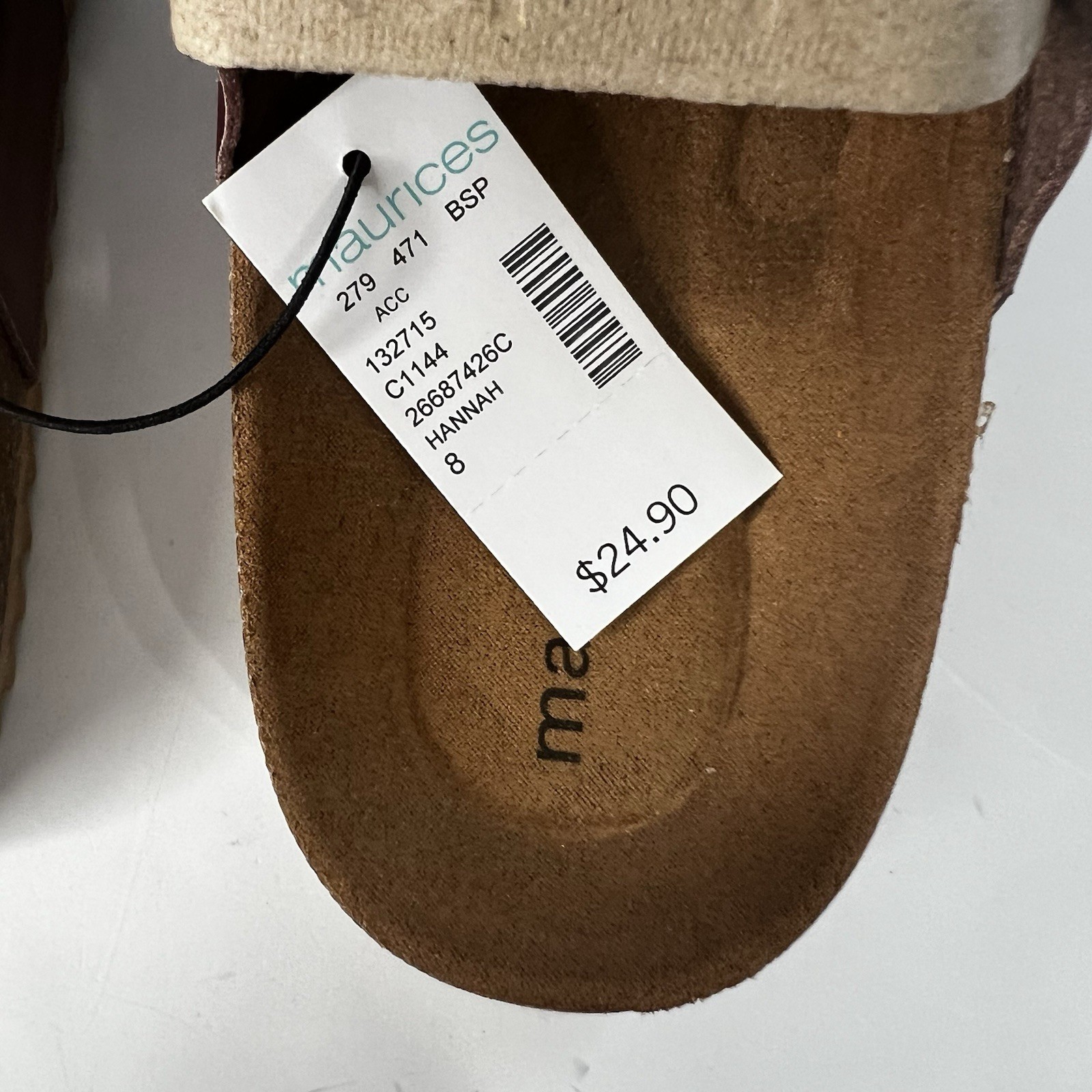 MAURICES Women’s Slip On Sandals Sz 8 Color Brown All Man-Made Materials