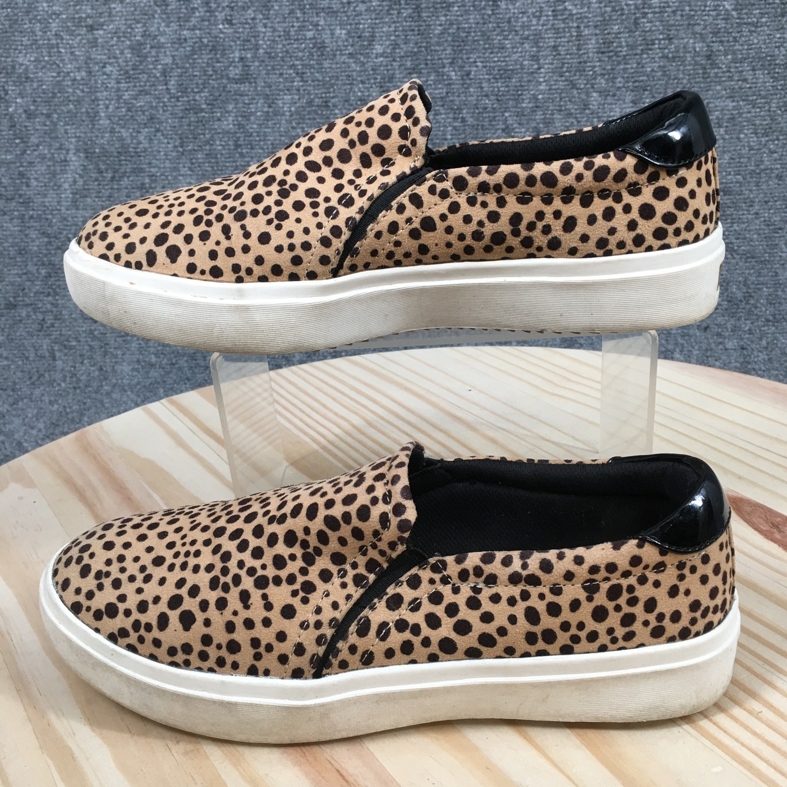Dr. Scholls Wink Slip On Sneaker Shoes Womens 8 M Leopard Low Top Casual Brown