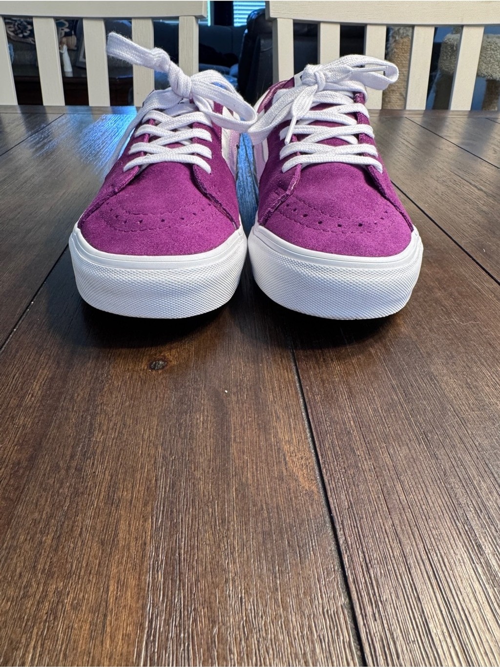 Vans Sk8-Low Dark Purple White Suede Sneakers Men 7 Women’s 8.5 Y2K Streetwear