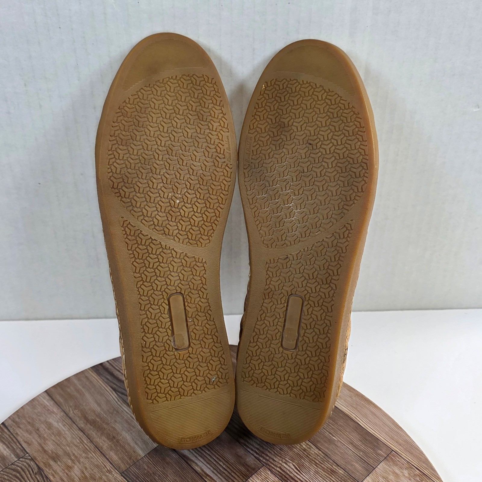 Sesto Meucci Ballet Flats Womens 10N Gold Cork Quilted Bow Metallic Toe