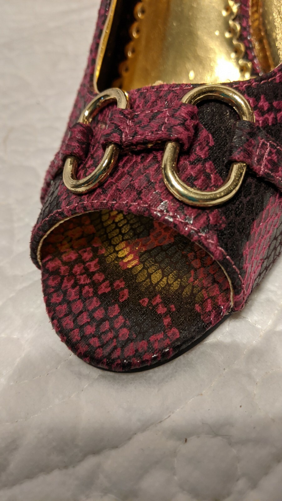 WILD ROSE Women’s 4” High Heel Pumps Sexy Snakeskin Pink Fuschia Shoes Size 9