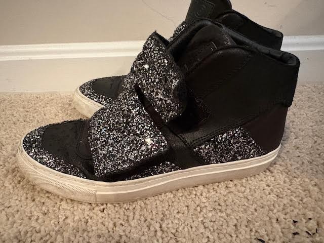 Maison Margiela Black Sparkle Glitter Sneakers Size 36 USA 5.5-6