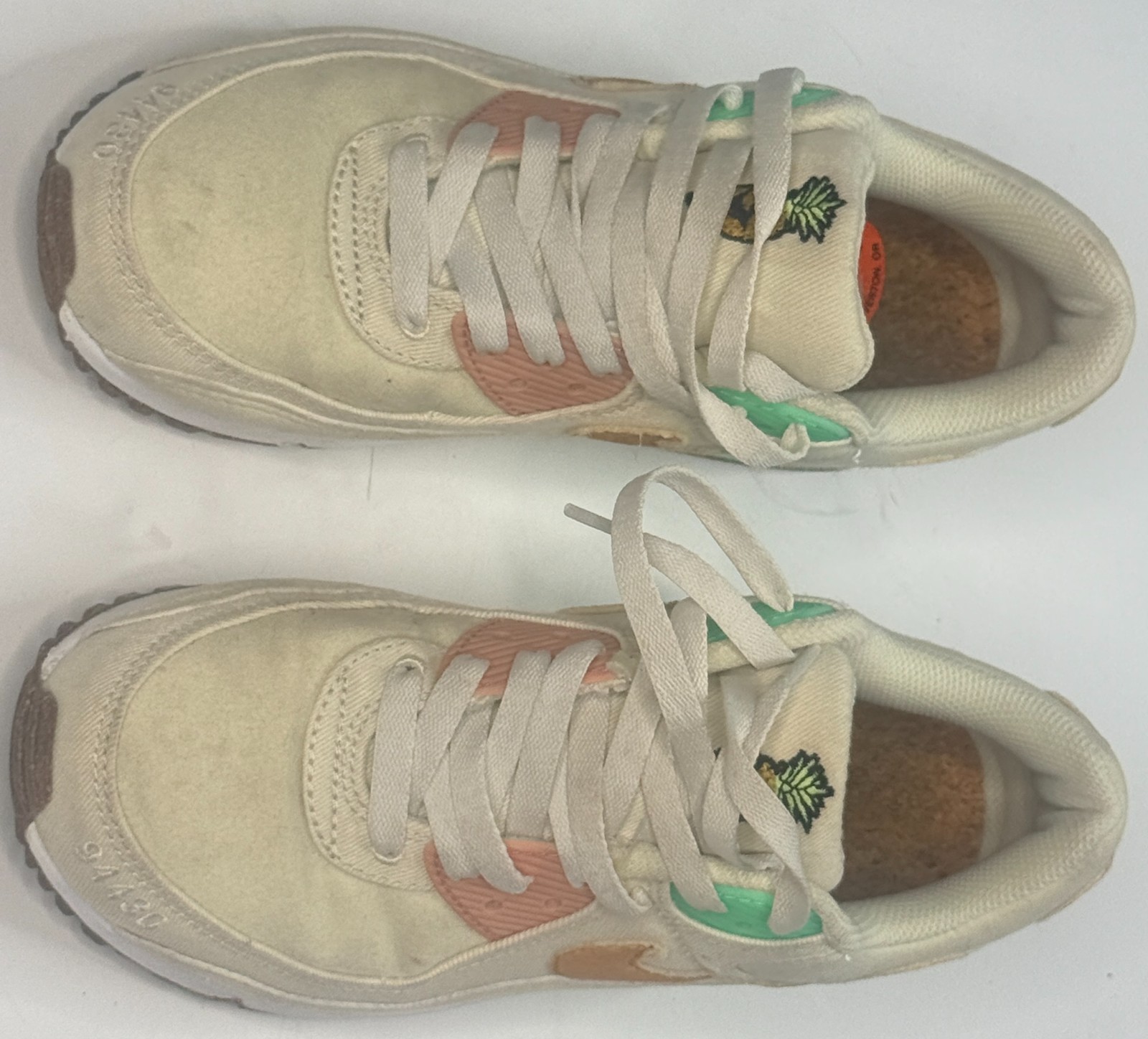 NIke Air Max 90 Women’s Happy Pineapple Coconut Milk Low Top Sneaker Size 8