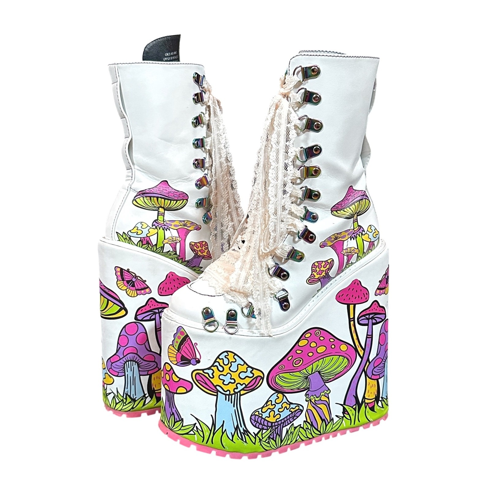 Current Mood Psychedelic Fairytale Double Stack Traitor Boots – White – 6M