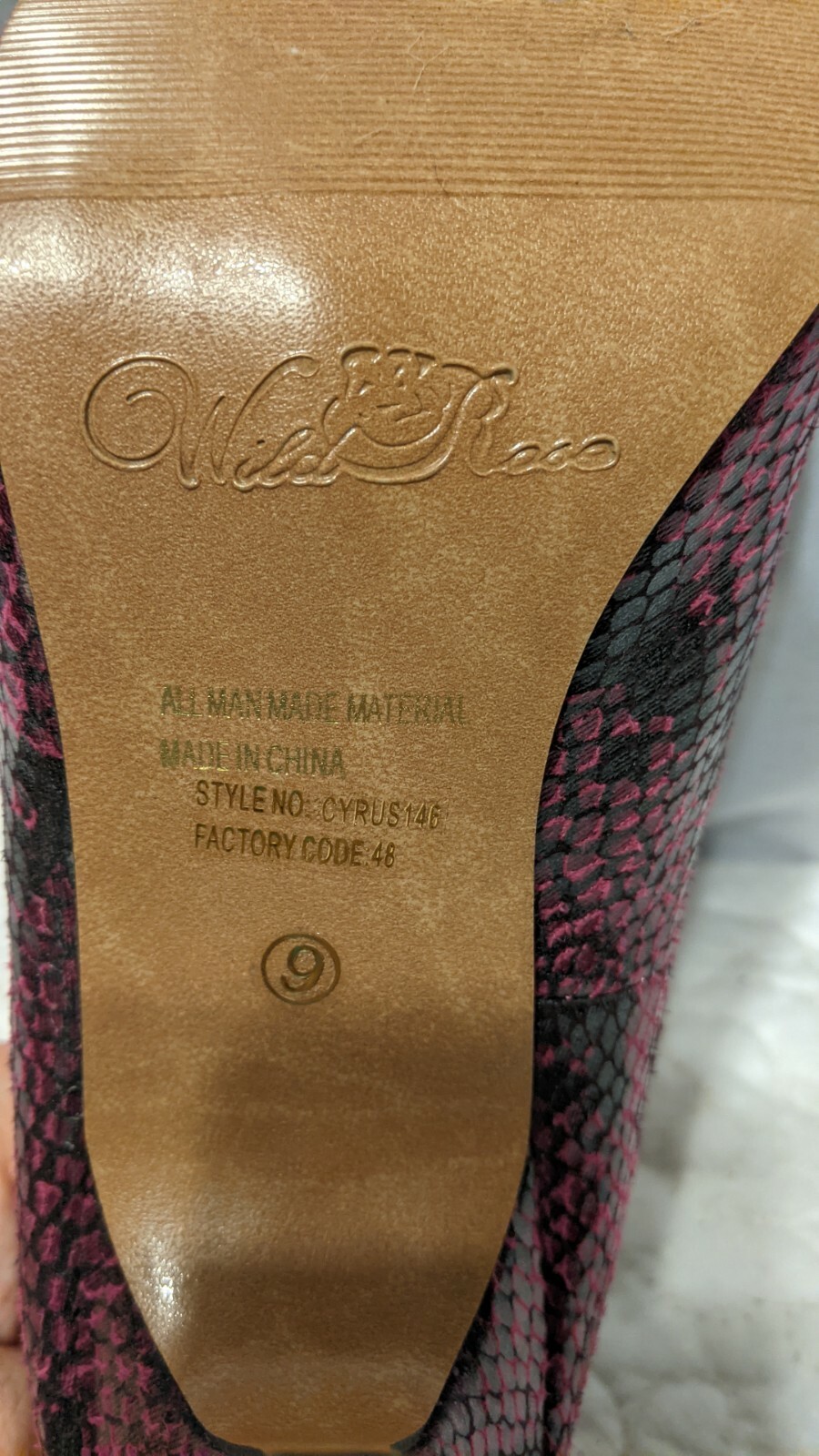 WILD ROSE Women’s 4” High Heel Pumps Sexy Snakeskin Pink Fuschia Shoes Size 9