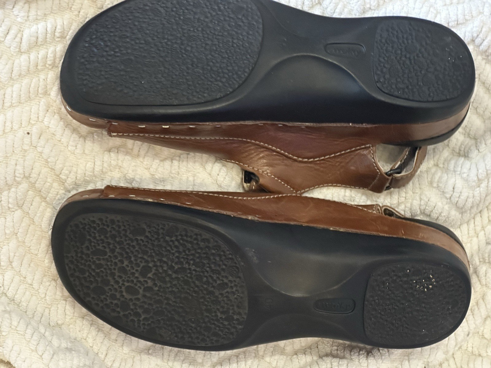 Wolky Jewel Camel Brown Leather Slingback Comfort Sandals Women’s Size 40 9 US
