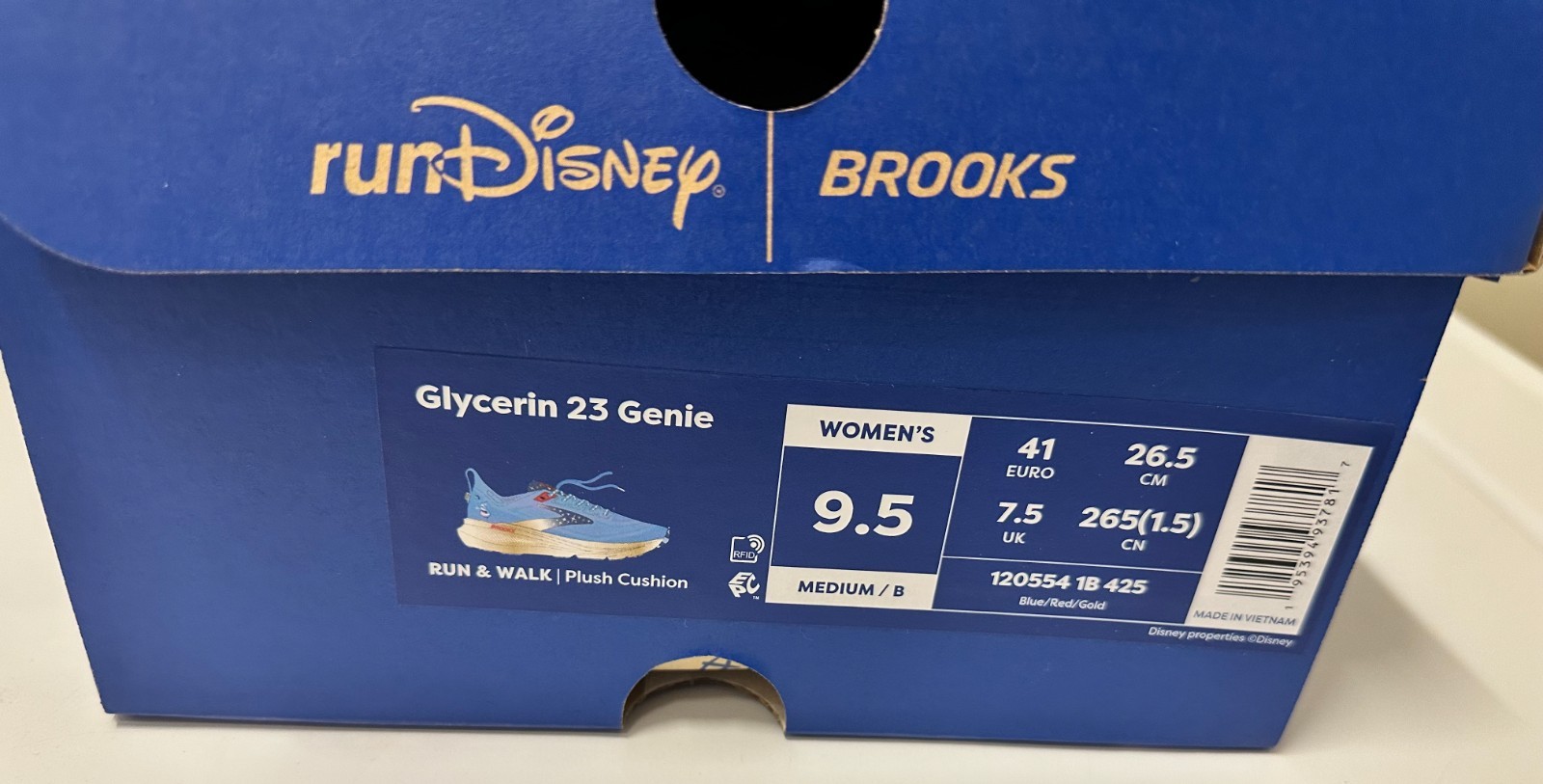 2026 runDisney Brooks Glycerin 23 Genie Running Shoes Women’s US Size 9.5