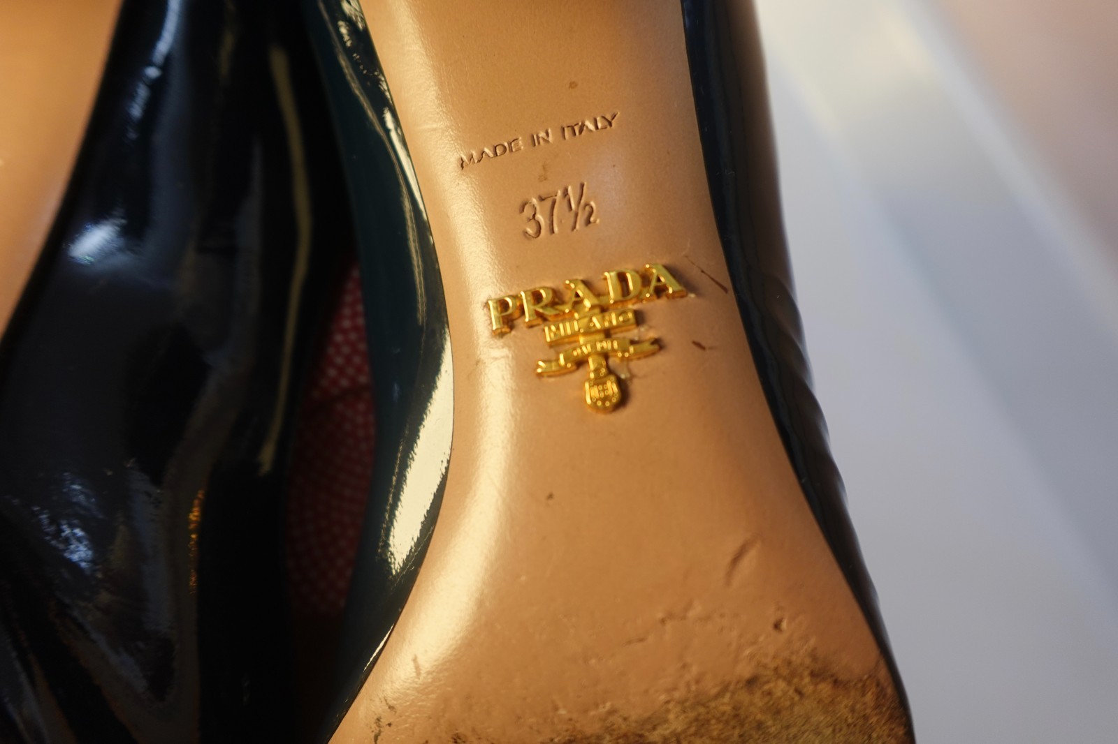 Authentic Vintage Prada Patent Leather color block Square Toe Size EU 37.5