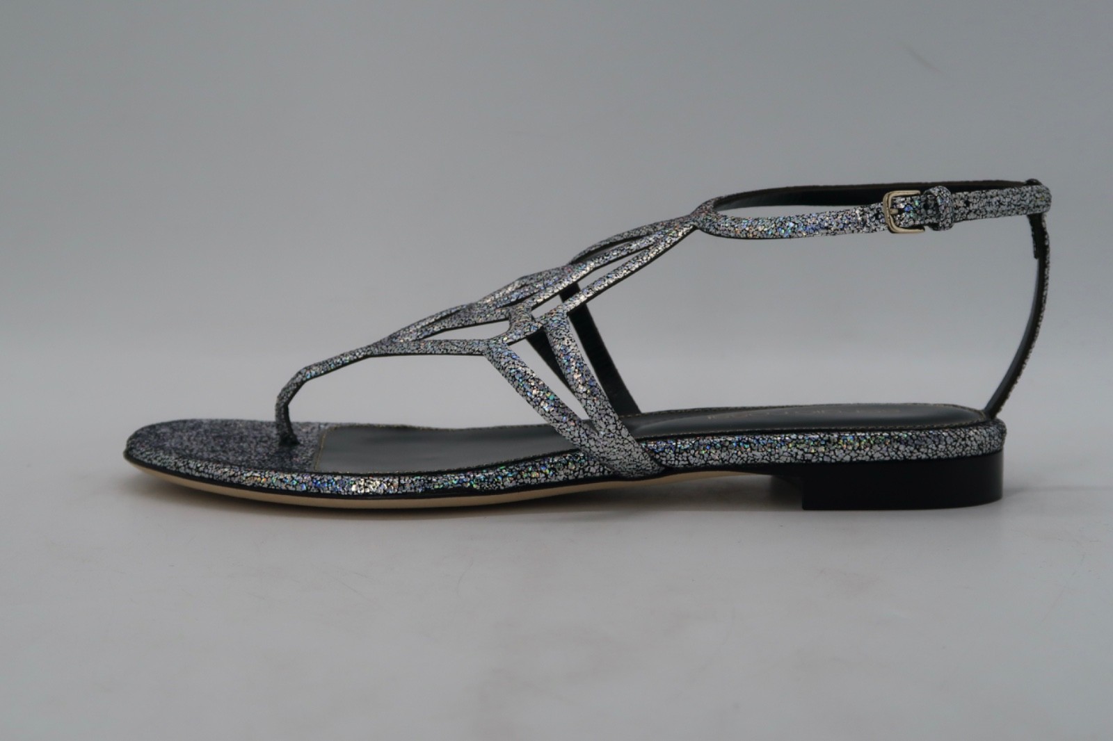 $650 SERGIO ROSSI Scarpe Donna Glitter Flat Women’s Sandal US 6 IT 36 Italy NEW