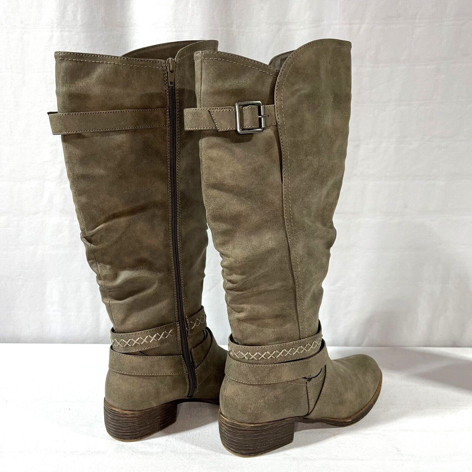 Women’s Rampage Knee High Tall Riding Boot, Size 9M, Brownish Gray