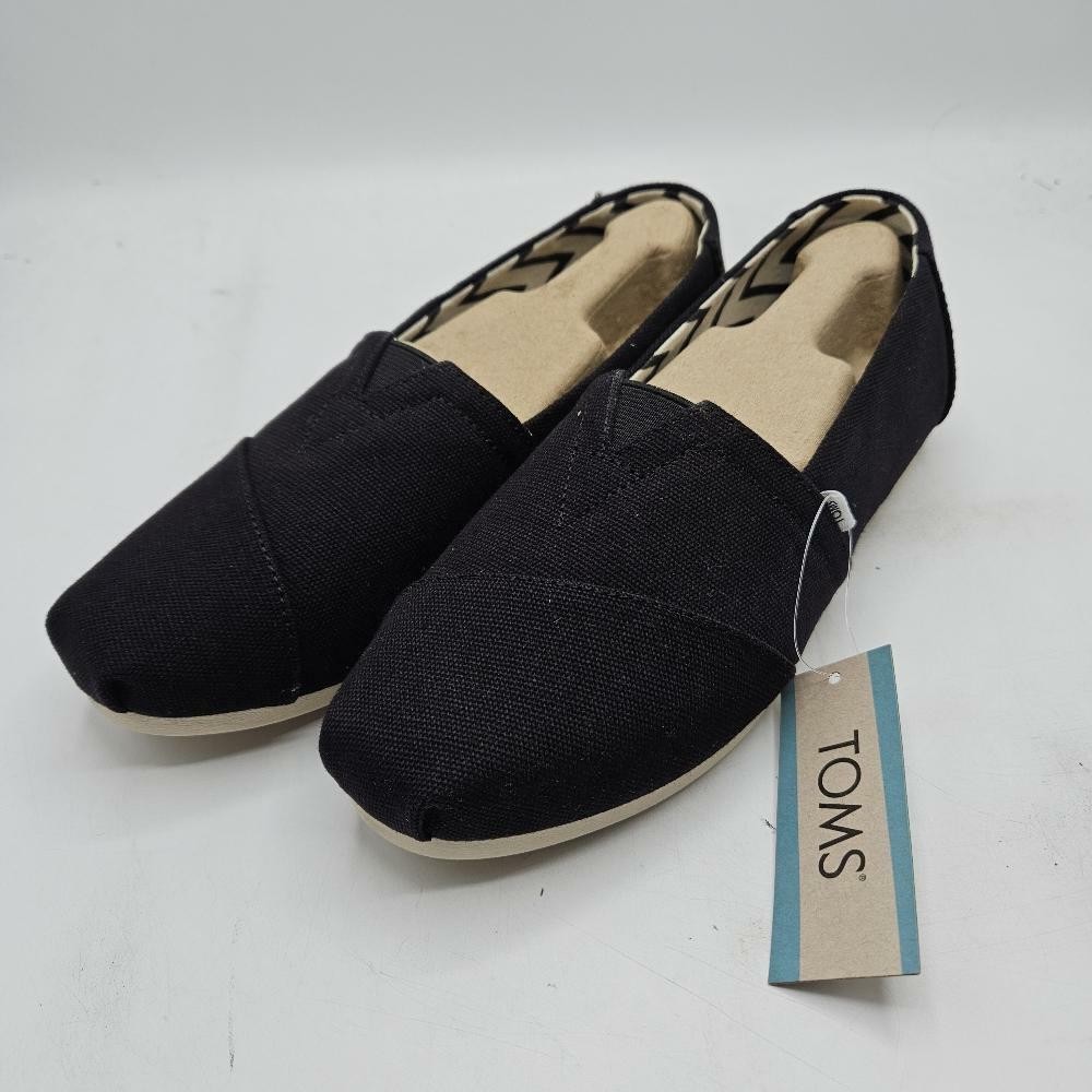 TOMS Women’s Alpargata Recycled Cotton Canvas Slip On Sneaker Black