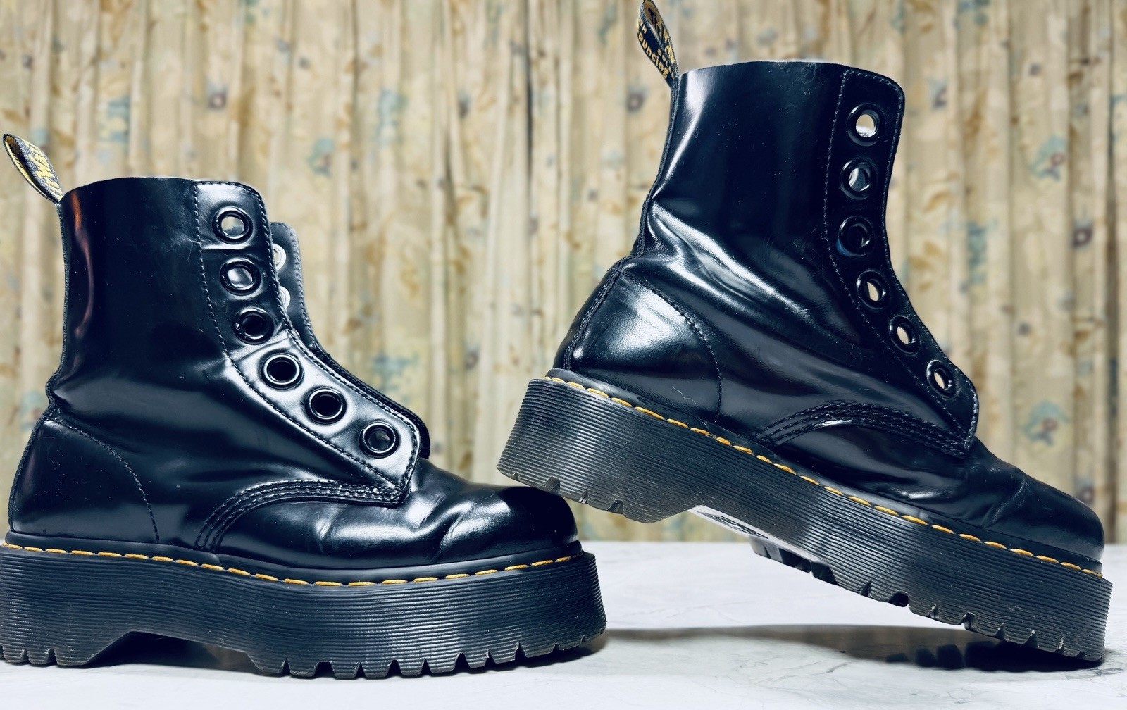 Dr. Martens Molly Platform Boots Black Leather Women’s Size US 9 UK 7 EU 41