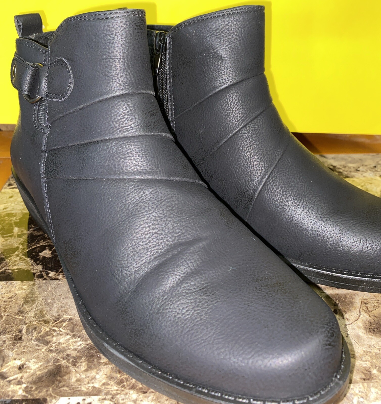 Black booties Street Stretch FASHION faux leather BLACK SIZE 8