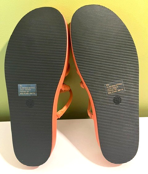 A New Day Dory, strappy platform sandals in apricot orange, slip on, size 8.5