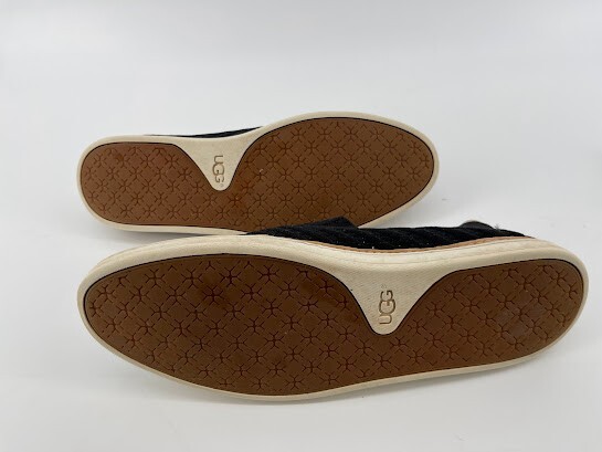 UGG Sammy Chevron Slip On Shoes 1102560 Black Knit Weave Womens Size 11