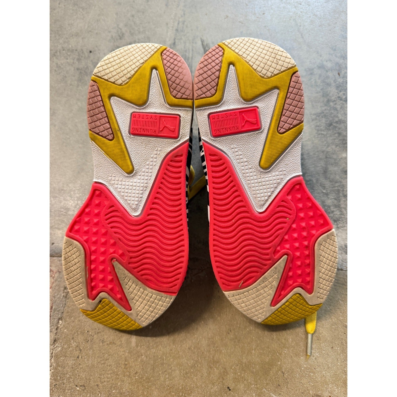 Puma RS-X Wildcats Womens Sneakers Pink Yellow Zebra Animal Print Size 5.5
