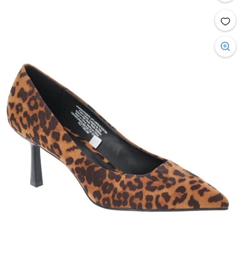 Madden NYC Leopard Print Pointed Toe Kitten Heel Pumps Animal Print Womens Sz 7