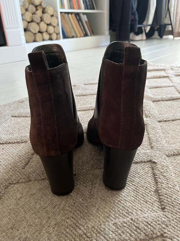 Women navy boot ankle boots brown suede 36