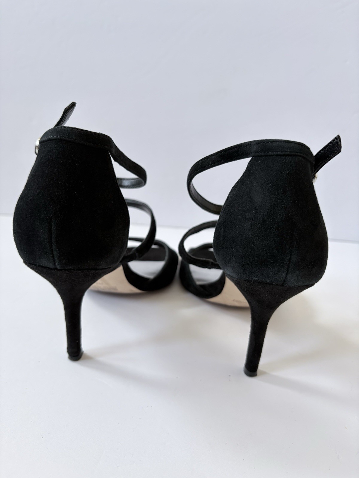 Nine West Sighs Dress Sandals Black 7 Suede Going Out Statement Career Preppy